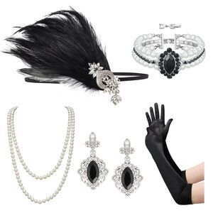 7428 6pcs 1920s Flapper Accessoriess Set For Women, Roaring 20s